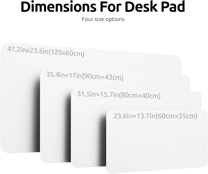 YSAGi Leather Desk Protector, Office Mat, Large Mouse Mat, Non-Slip PU Leather Blotter, Laptop Desk, Waterproof Writing Pad for Office and Home (White, 31.5" x 15.8")