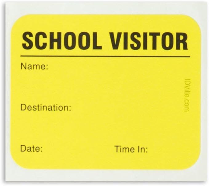 School Visitor Log Book, Spiral-Bound Visitor Badges, Guest Register Book, Carbon Copy - 225 Badges - Neon Yellow