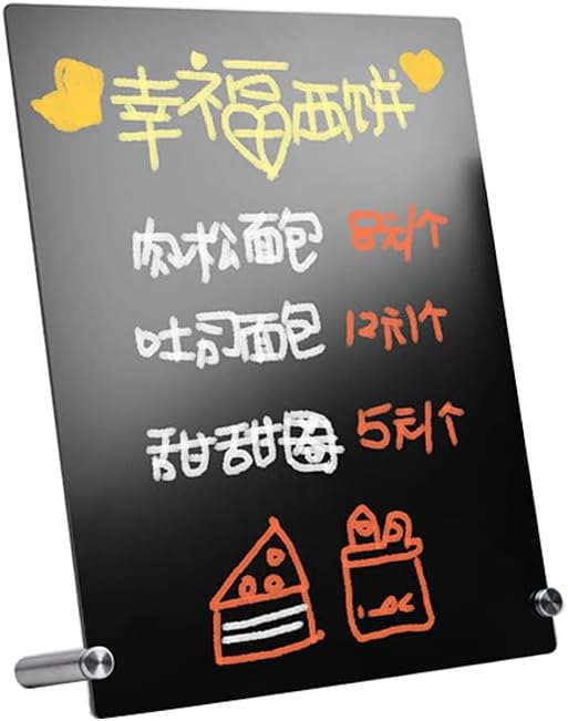 ECKEK Chalkboard Sign Tabletop Chalkboard Signs with Base Stand Carbon Steel Menu Chalkboard Stand,Message Board for Shop, Restaurant, Home Decoration (Metal Base 28 * 36cm/11.02×14.17inches)