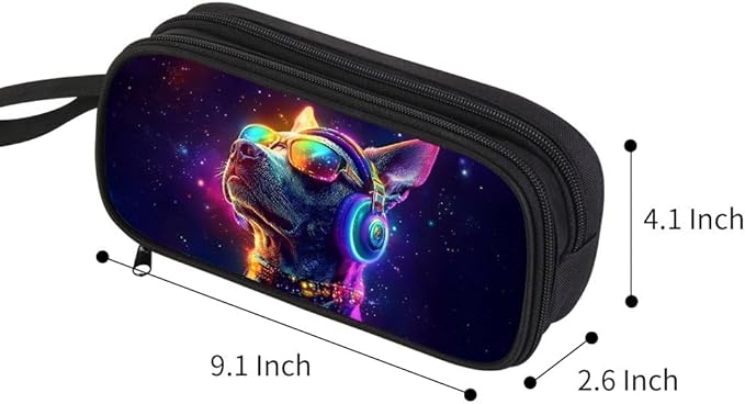 HiGaits Pencil Case for Boys,Multi-Slot Large Capacity Pencil Pouch with Soft Zipper, Durable Pen Box Dog