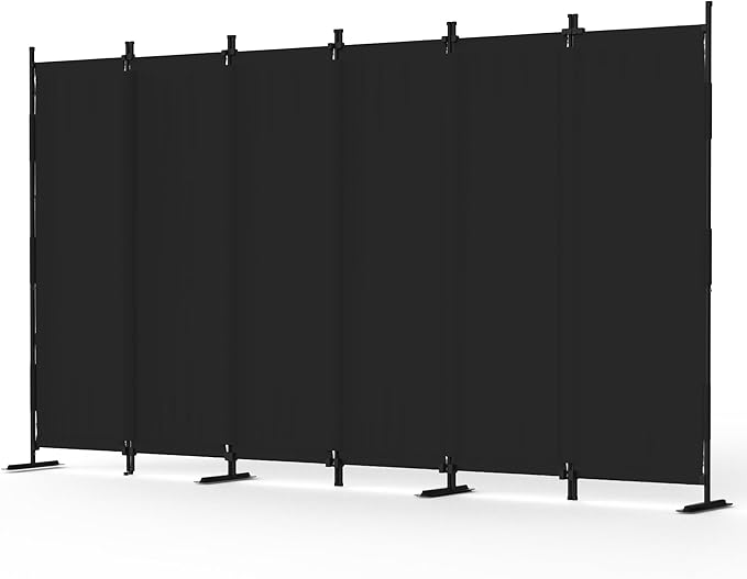 Kecreque 6 Panel Room Divider,6ft Folding Screen Portable Wall Partition Room Divider with 4 Metal Feet,Privacy Screen Indoor Doubles as a Cubicle Wall,Suitable for Bedroom Dressing Room Office
