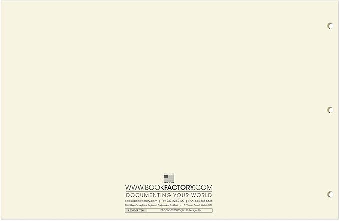 BookFactory Ledger Pad/Large 8 Column Accounting Ledger Columnar (Eight Columns) Pads - 17'' x 11'', 50 Pages, Notepad Landscape Format (Made in USA)