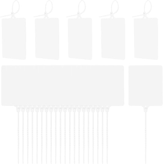 MECCANIXITY Plastic Seals Shipping Tags, for Basket Labels Cable Labels Tags Product Identification Tags, Logistics Marking, Outdoor Tagging, 3.1x3.9 Inch White 100Packs
