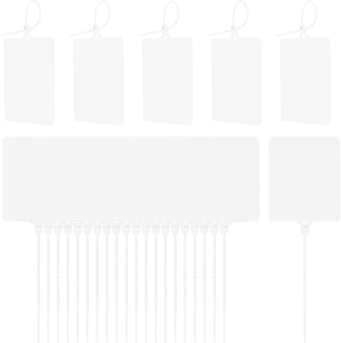 MECCANIXITY Plastic Seals Shipping Tags, for Basket Labels Cable Labels Tags Product Identification Tags, Logistics Marking, Outdoor Tagging, 3.1x3.9 Inch White 50Packs