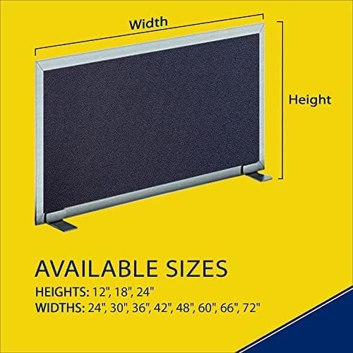 OBEX Acoustical Free Standing Privacy Screen, Cubicle Accessories Desk Privacy Panel, Desk Dividers for Office, Office Furniture Partitions Portable Sound Proof Dividers, 12" x 72", Slate