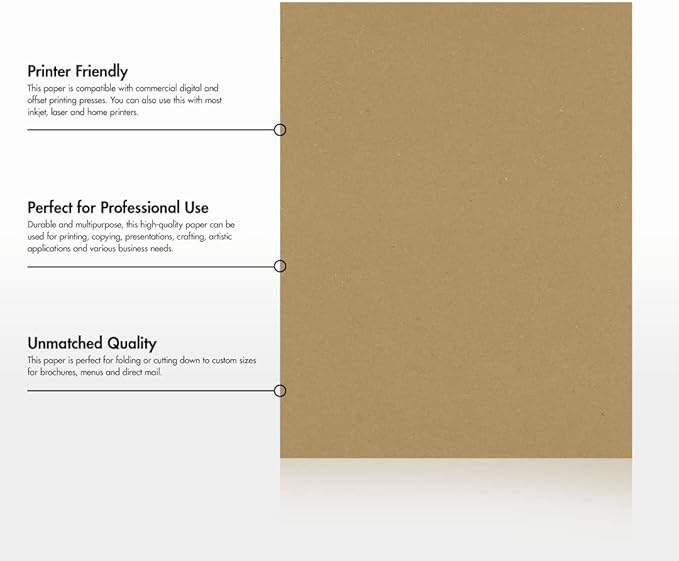 LUXPaper 8.5" x 11" Paper | Letter Size | Grocery Bag Brown | 70lb. Text | 250 Qty