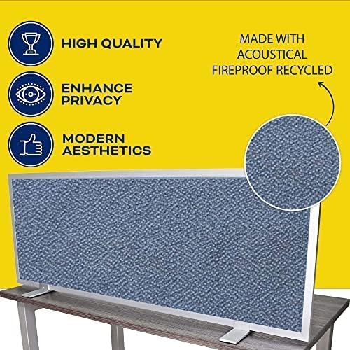 OBEX Acoustical Free Standing Privacy Screen, Cubicle Accessories Desk Privacy Panel, Desk Dividers for Office, Office Furniture Partitions Portable Sound Proof Dividers, 18" x 42", Twilight