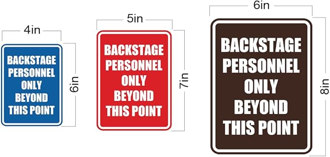 Portrait Round Backstage Personnel Only Beyond This Point Door or Wall Sign Easy Installation | Music | Concert | Festivals Sign (Brushed Silver) - Medium