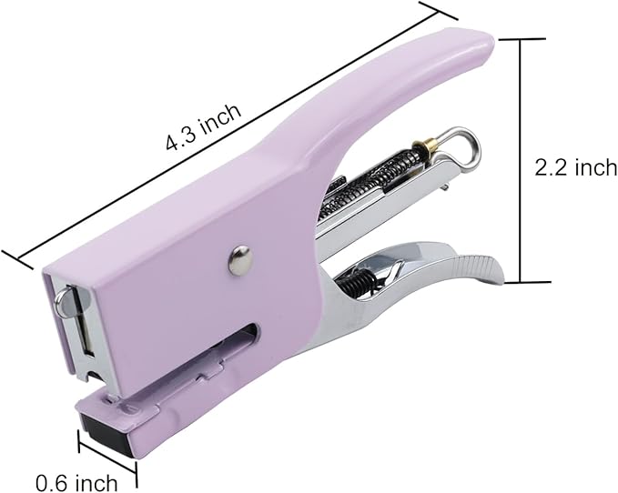 Aacehlh Small Hand-held Stapler Set, 15 Sheet Capacity, Includes 750Pcs Staples and A Staple Remover, Mini Desktop Stapler for Office, School, Home or Travel Use. (Purple)