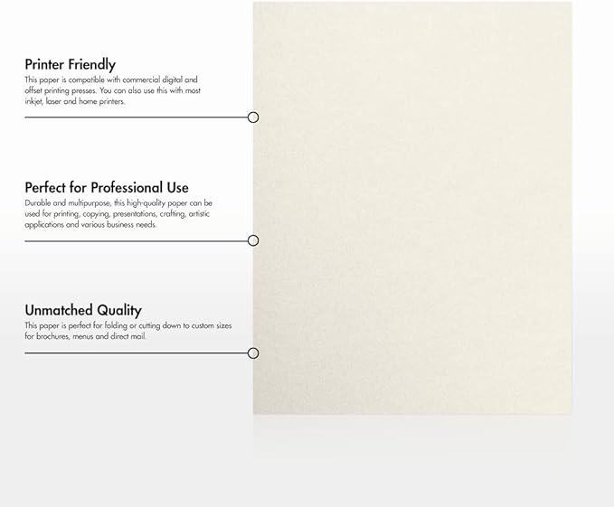 LUXPaper 8.5" x 11" Paper | Letter Size | Quartz Metallic | 80lb. Text | 50 Qty
