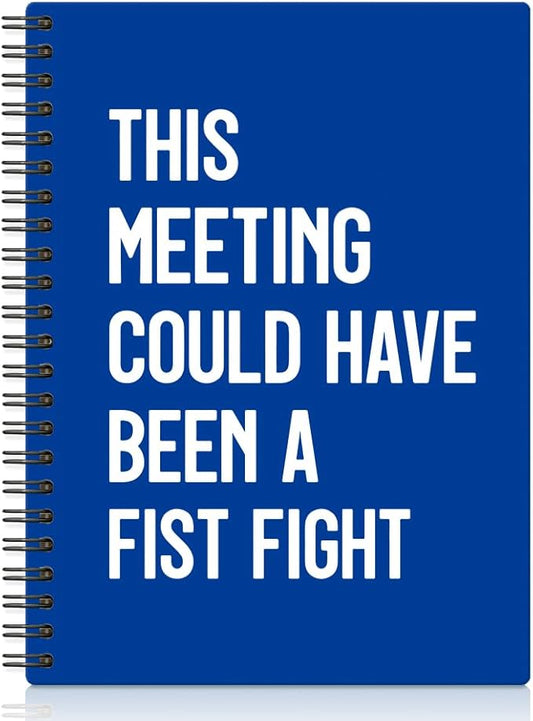 XQLZY This Meeting Could Have Been A Fist Fight Klein Blue Spiral Notebook, Funny Corporate Humor Notepad, Office Sarcastic Humor Gifts for Men Women Coworker BFF Friend, Coworker Christmas Gifts