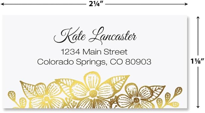 Allure Foil Personalized Border Return Address Labels- Set of 144 Large Self-Adhesive, Flat-Sheet Labels, by Colorful Images