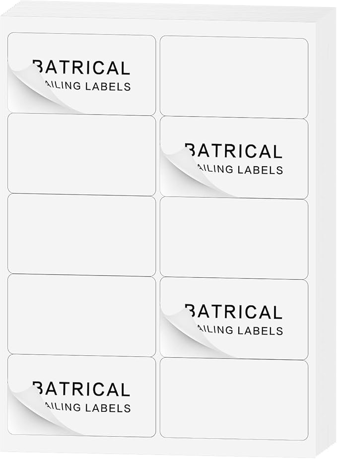 2"×4" Shipping Labels 1000 Labels Sticker Paper for Laser/Ink Jet Printer mailing Labels 8.5"×11" White 10 per Sheet