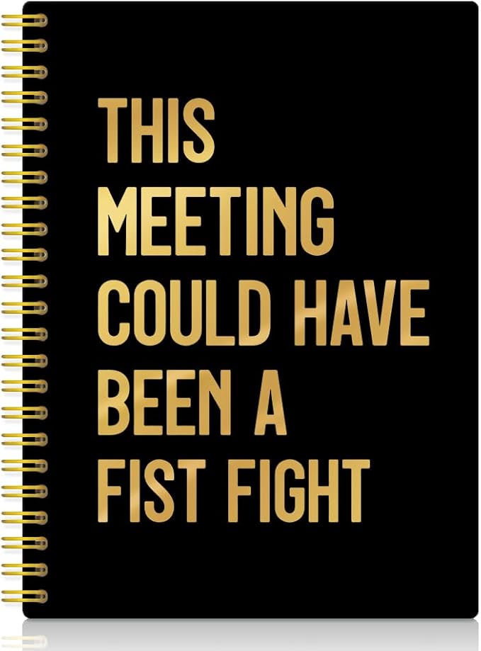 XQLZY This Meeting Could Have Been A Fist Fight Spiral Notebook, Funny Corporate Humor Notepad, Office Sarcastic Humor Gifts for Men Women Coworker Work Bestie Friend, Coworker Christmas Gifts