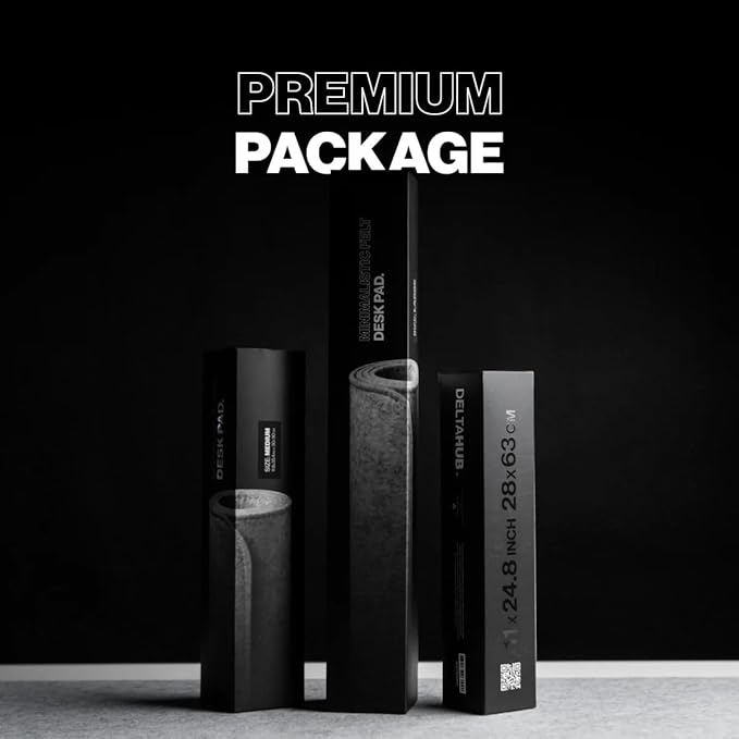 DELTAHUB - Minimalistic Felt Desk Protective Pad, Anti-Fray, Anti-Slip, Easy to Clean, Easy Glide, Long Lasting, Sleek Design, Comfortable, Resistant, Desk Mat, PC, Mac, Laptop - Small (11x25inch)