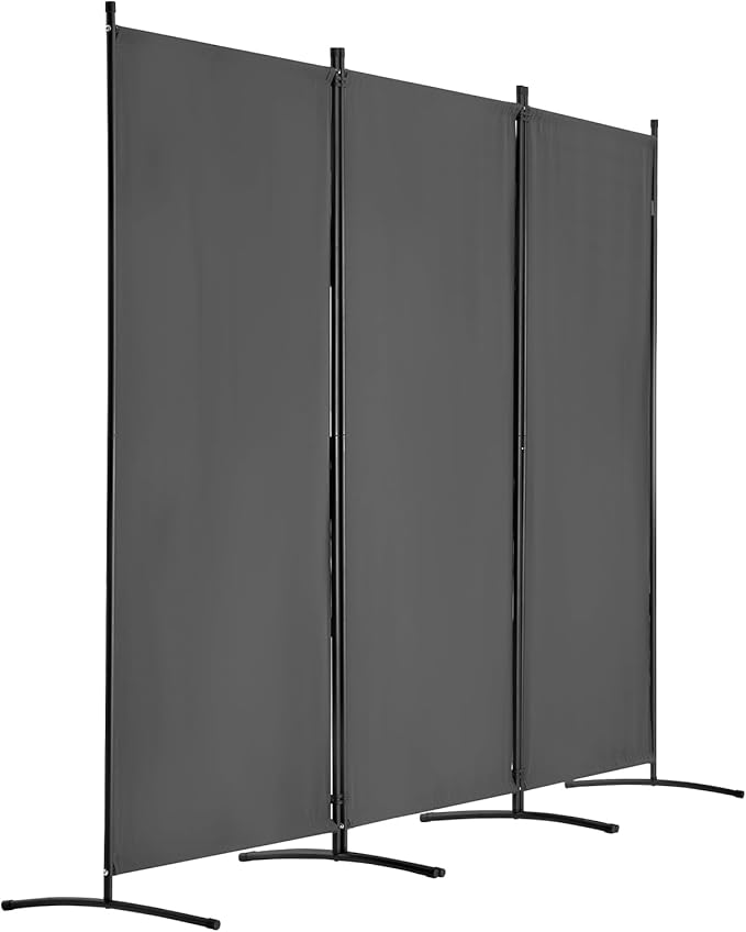 VEVOR Room Dividers, 3 Panel Room Divider, Folding Privacy Screen and Portable Partition Divider for Room Separation, Freestanding Room Partitions for Office, Bedroom, Study, Grey