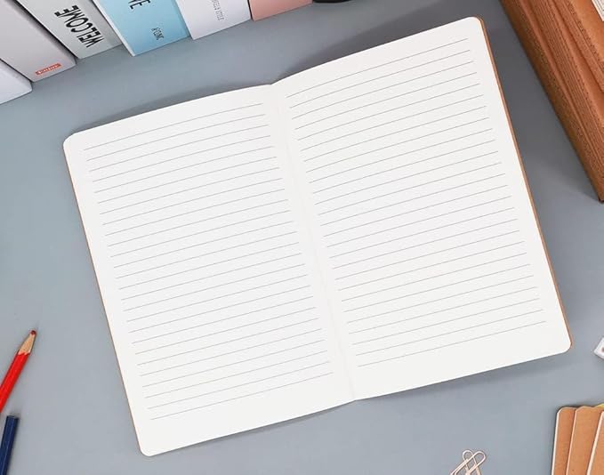 24 Pack A5 Kraft Notebook Journals for Writing 8.3x5.5 Inches Size College Ruled Subject Notebooks 60 Pages with Lined Paper Students and Office Notebook