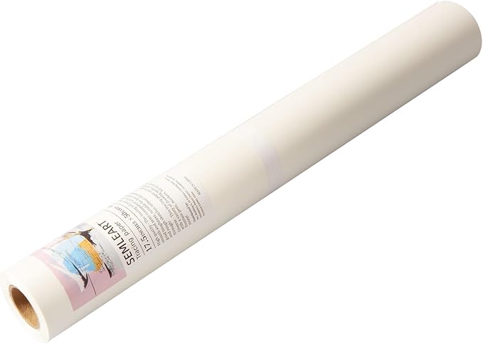 SEMLEART Tracing Paper Roll,17.5-inch x 50yard，White Translucent Vellum,Pattern Paper for Sewing, Drawing, Sketching, Gift Wrapping