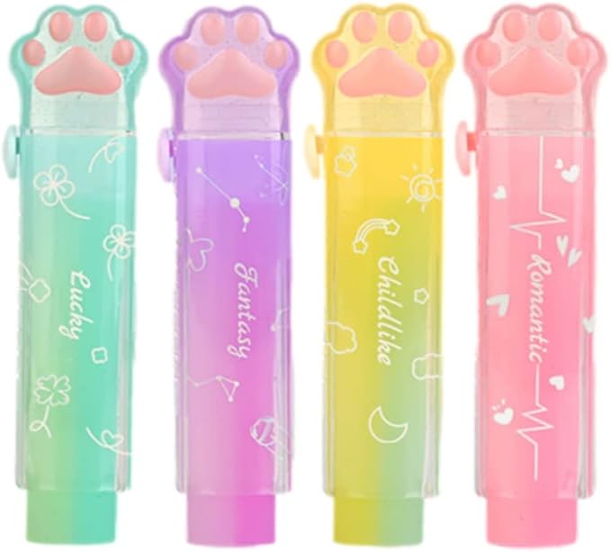 Daphilly Retractable Pencil Eraser, Cute Erasers,Gradient Jelly Eraser,Suitable for School Home Office Supplies (Gradient Jelly)