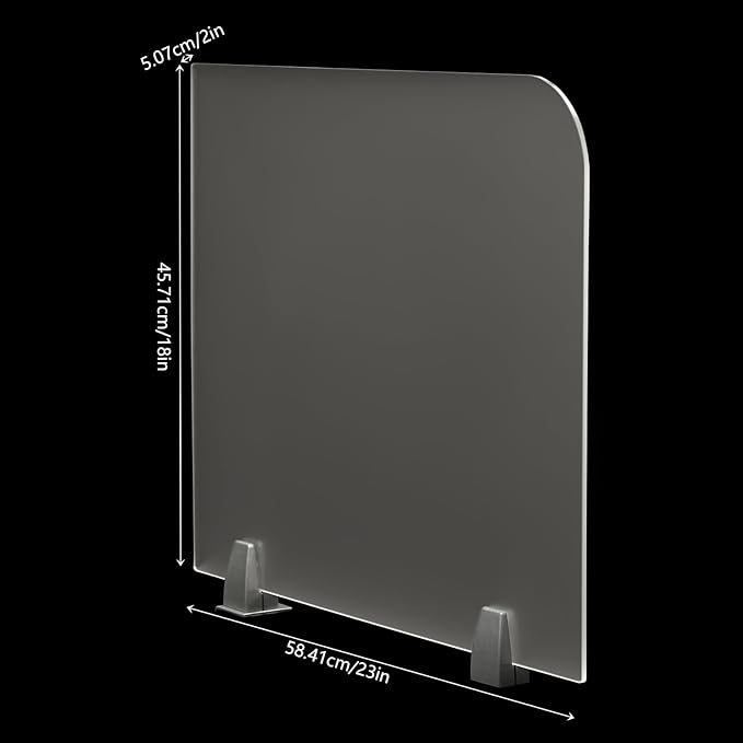 Desk Divider, 2 pcs Acrylic Desk Privacy Panels, Privacy Desk Screen, Frosted Acrylic Partitions with Clips Acrylic Table Top Sneeze Guard for Offices Schools (23"x18"x2")