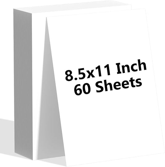 60 Sheets of Cardstock 8.5 x 11, Heavyweight Cover Cardstock Printer Paper 8.5 x 11, 190 gsm Bright White Card Stock Paper for DIY, Professional Printing, Wedding Invitations, Office Cards & Crafts