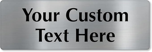 SmartSign Custom Steel Sign - 4" x 12", 40 mil Stainless Steel Metal, Personalized Engraved Sign for Business, Office, Door, Wall, Heavy-Duty Premium Engraved Steel Plaque, Silver and Black