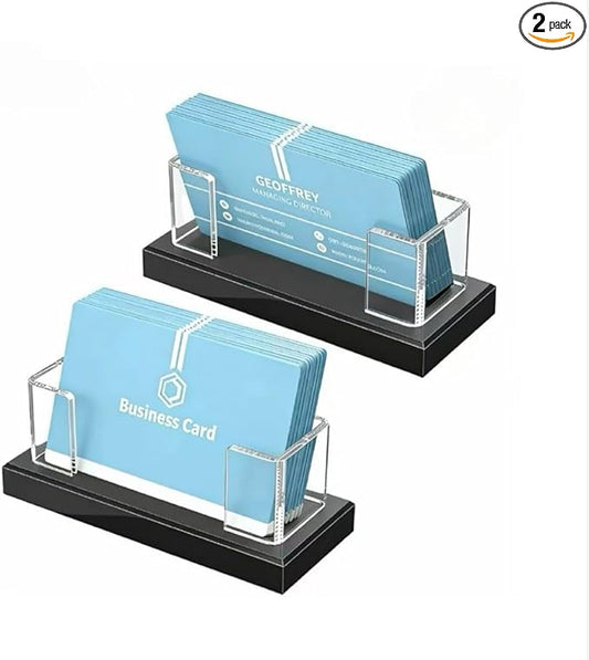 xxikhhhhikxx.Professional Business Card Holders - 2 Pack.Clear Desktop Display Stand for Organized Office, Reception & Networking Events, Durable & Stylish Card Organizer.