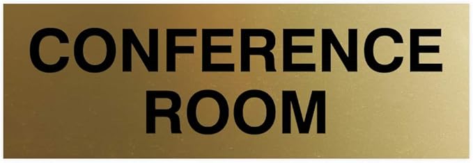 Signs ByLITA Basic Conference Room Sign (Brushed Gold) - Large