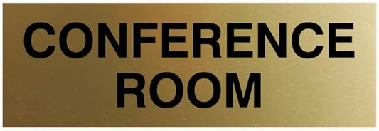 Signs ByLITA Basic Conference Room Sign (Brushed Gold) - Medium