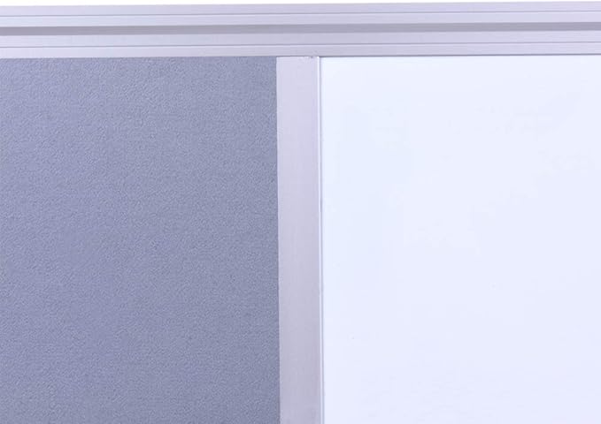 DexBoard 36 x24 inch Cork & Dry Erase Combo Board - Magnetic Whiteboard & Grey Bulletin Board for Office, Home, Classroom | Wall-Mountable with Aluminum Frame & Pen Tray