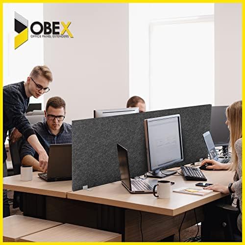 OBEX Free Standing Desk PET Privacy Screen, Table Top Home & Office Furniture Partitions and Dividers, Portable Workstation Freestanding Panels, 18" x 30" Shadow