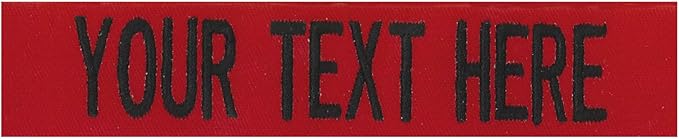 Northern Safari Custom Uniform Name Tapes, Red Fabric, 3.5 Inch Hook Fastener (1 Count)