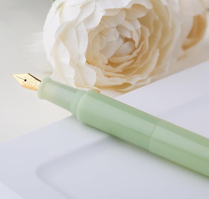 czxwyst Majohn Wancai 2.0 Mini Pocket-Size Eyedropper Fountain Pen (F Nib 0.5mm, Apple Green)