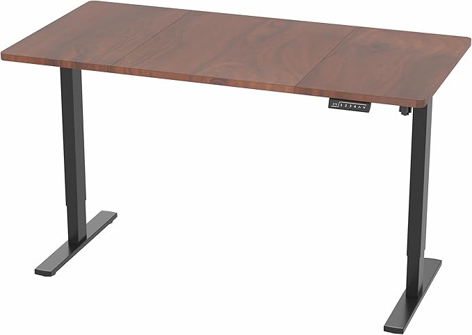 VIVO Electric 60 x 30 in Standing Desk, Memory Height Adjustment, 1B Series, Holds 220 lbs, Dark Walnut Top Black Frame, DESK-KIT-1B6D-30