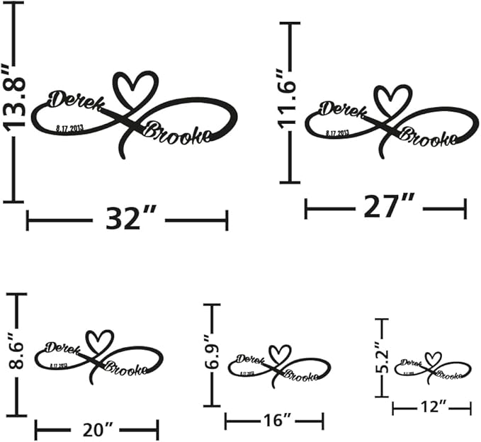 Personalized Valentines Metal Wall Sign, Custom Infinity Heart Love Couple Name Sign, Valentine's Wedding Gifts for Couples, Metal Engagement Sign, Home Decoration, Gift for Anniversary