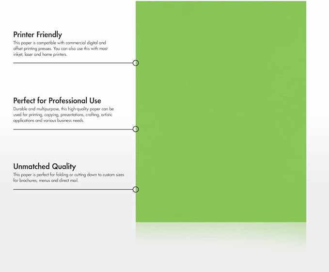 LUXPaper 8.5" x 11" Paper | Letter Size | Limelight Green | 80lb. Text | 50 Qty