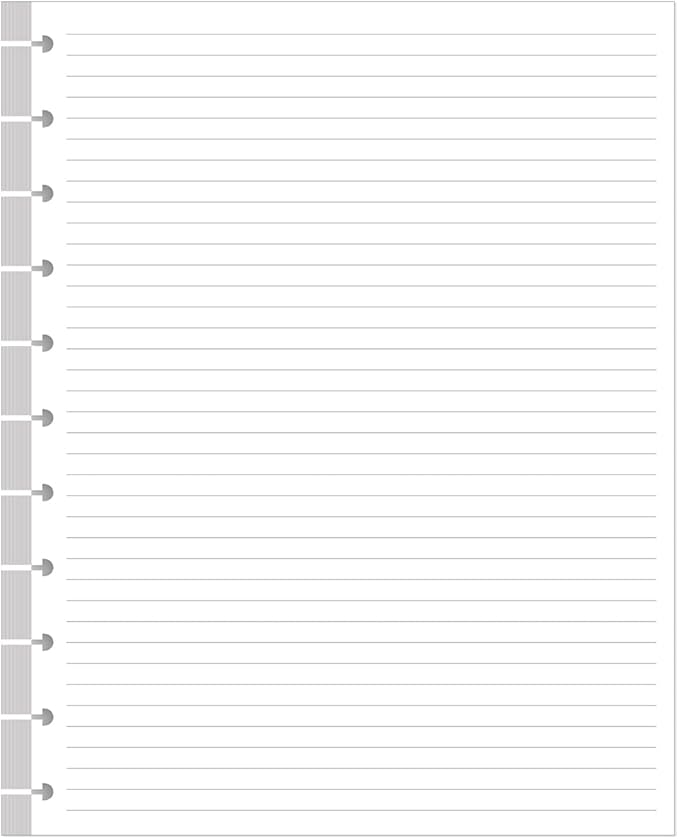 Letter Size Discbound Refill Paper, 11 Disc Paper Refill for Note-Taking System Discbound Planner, 100Sheets / 200Pages Discbound Paper, 100gsm, White, 8.5'' x 11''