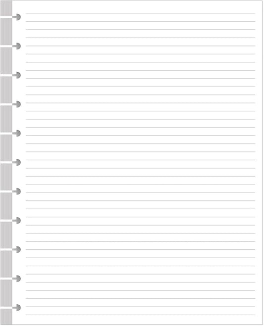 Letter Size Discbound Refill Paper, 11 Disc Paper Refill for Note-Taking System Discbound Planner, 100Sheets / 200Pages Discbound Paper, 100gsm, White, 8.5'' x 11''