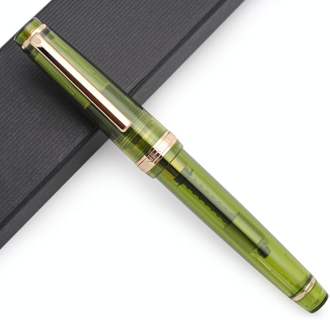 JINHAO 82 Fountain Pen (Transparent Olive Green,Fine Nib 0.5mm)