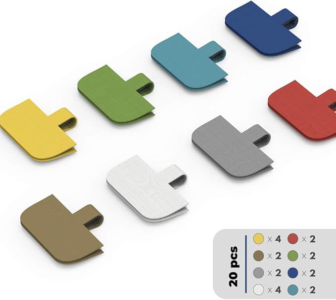 Cable Labels Large Size, XIAOXI Write On Cord Label, Wire Labels, Cable Tags and Wire Tags for Cable Management and Identification - 20 Pcs (Multi-Color)