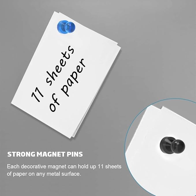 MHDMAG Magnetic Push Pins Powerful Push Pin Magnets for Fridge Whiteboards Calendars Maps in School & Office Pack of 60,Green
