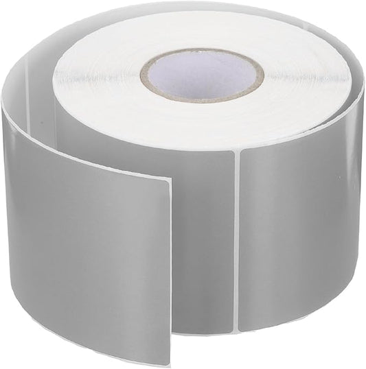 PATIKIL 3 x 5 Inch Rectangle Inventory Color Coding Labels 1 Roll, Square Self-Adhesive Inventory Label Stickers for Office Home Organization Name Tags, 500 Per Roll, Gray