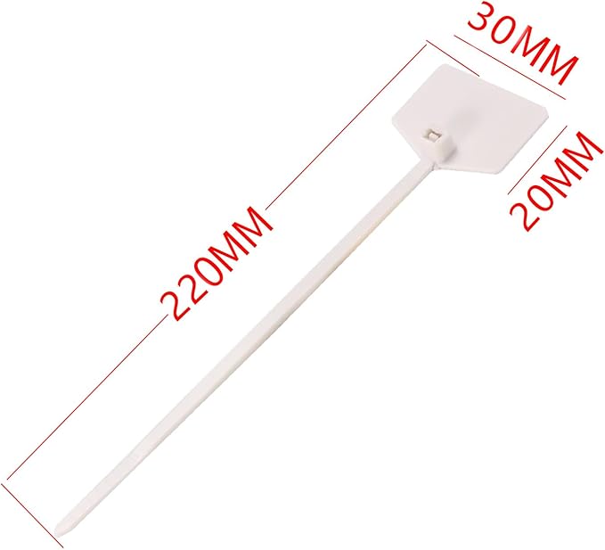 8 in Marker Nylon Cable Ties, Plastic Water Proof Tags, Self-Locking Written-on Cable Marker, Security Seals Label for Cabling, Wire Marking Label, Shipping Hanging Tags - Yellow/ 100pcs