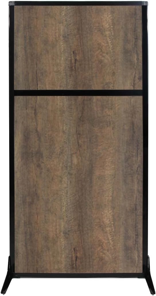 Versare Workstation Partition | Portable Wall Divider | Modern Office Cubicle | Free Standing Privacy Screen | Flexible Work Space | 33" x 70" Urban Oak Wood Grain Panels No Window