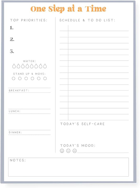 Graphique Self Care To-Do List Notepad | 150 Tear-Away Sheets | Task Planner | Daily Organizer | Memo Writing Pad | Priority Checklist | Undated | 6” x 8”