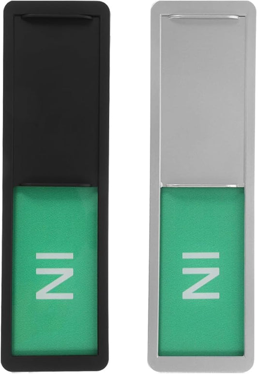 Mipcase 2pcs Office Door Status Signs Sliding Indicators for Meeting Rooms Office Workspaces Silver and Black with Red Unavailable Green Available Suitable for Hospitals Hotels