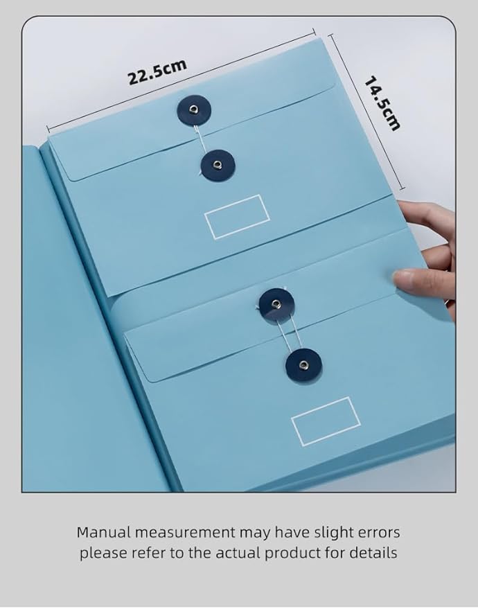 The Life Book Document Organizer - Binder for Important Documents, Document Organizer Foliofor Bills Checks Birth Certificates etc (Blue)