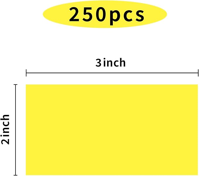 STARLIBOO Colored Labels Stickers 3 x 2 Inch, Rectangle Moving Labels Stickers, 250Pcs Garage Sale Price Stickers, Adhesive Moving Labels for Boxes (Yellow)
