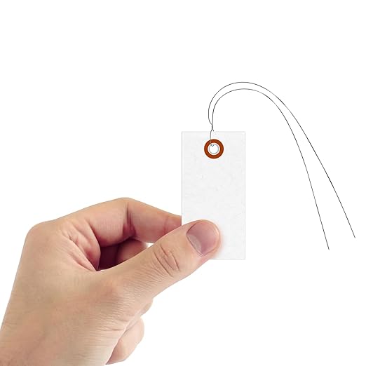 SmartSign (Pack of 1000) 3.25 x 1.625 inch “White” Blank Tyvek Shipping Tags with Wire, Size #2, 8 mil Thick Tyvek