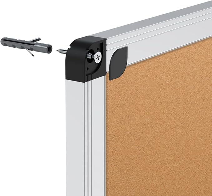 VIZ-PRO Cork Notice Board, 24 X 18 Inches, 3 Pack, Silver Aluminium Frame